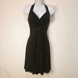 B. Darlin Black Pleated Halter Dress - Size 3/4